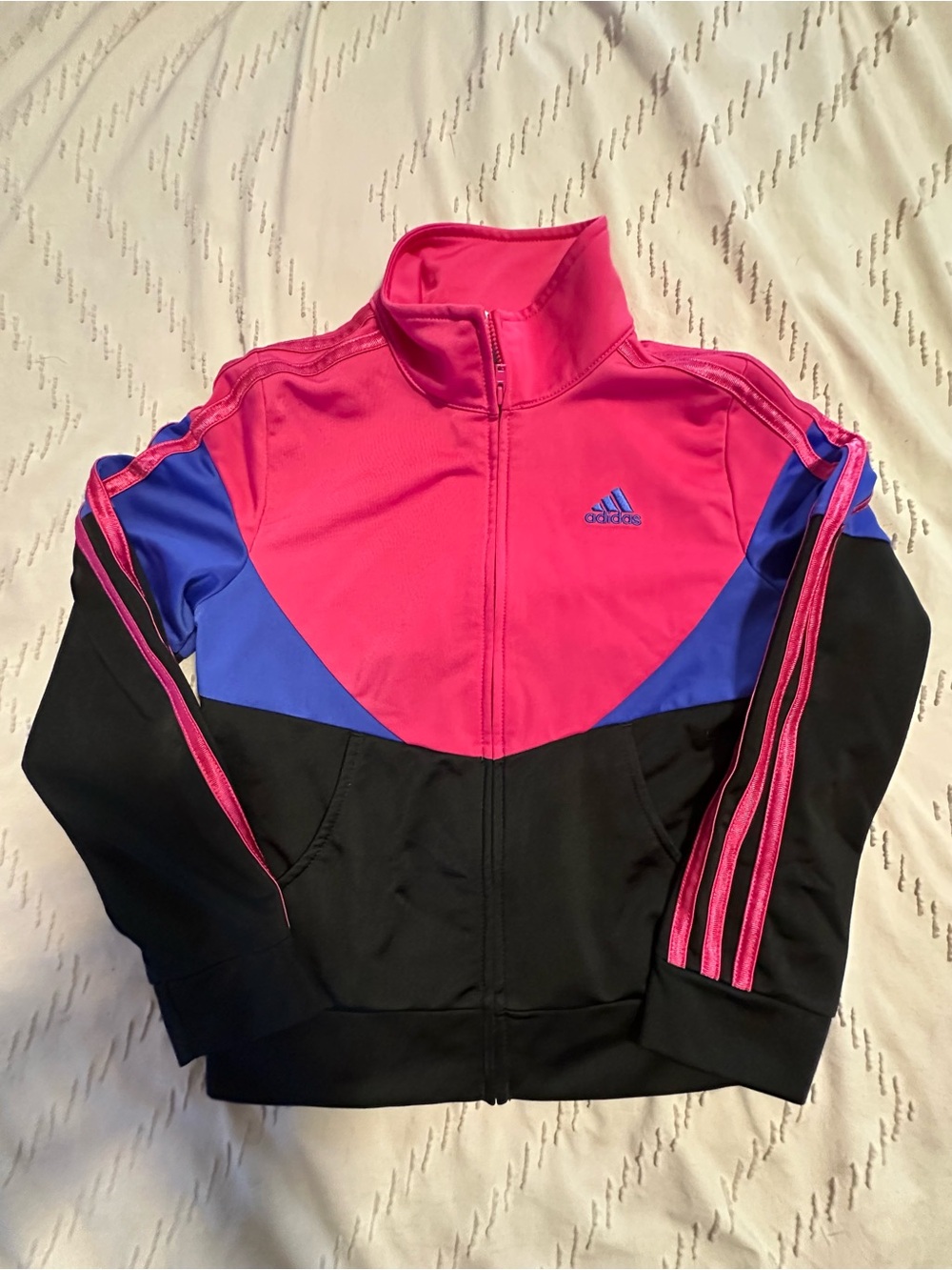 adidas Hot Pink Full-Zip Athletic Jacket